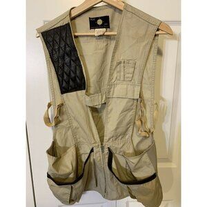 Vtg Sears Roebuck & Co Mens Sz L Active Sportswear Hunt Vest USA Leather‎ Accent